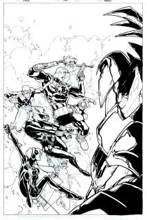 Humberto Ramos | Onslaught Unleashed #4 Cover (Black Widow, Captain America, Sharon Carter, Ant-Man, Firestar, Spider-Girl, Gravity!) 2011 | Romitaman