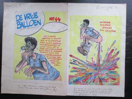 Schreurs, Eric - Original two-sided cover - De Vrije Balloen no. 44 - [1980s] | Catawiki