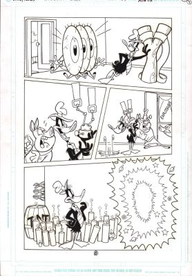 David Alvarez, Mike Decarlo | Looney Tunes #103 P.8 - Daffy Harrasses Three Pigs - 2003 | Anthony’s Comic Book Art