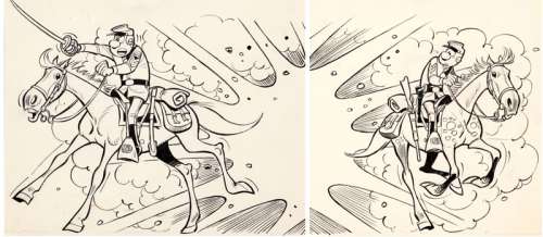 Lambil | Les Tuniques bleues, illustration Ã  l’encre de Ch… | Banque Dessinée