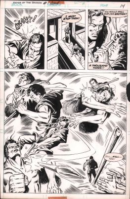 Jim Craig, Jim Mooney | Hands of the Dragon #1 P.8 - Atlas Comics - Action Half Splash - 1975 | Anthony’s Comic Book Art