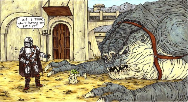 Jeffrey Brown - The Mandalorian And Child Page 40-41 - Pet Rancor