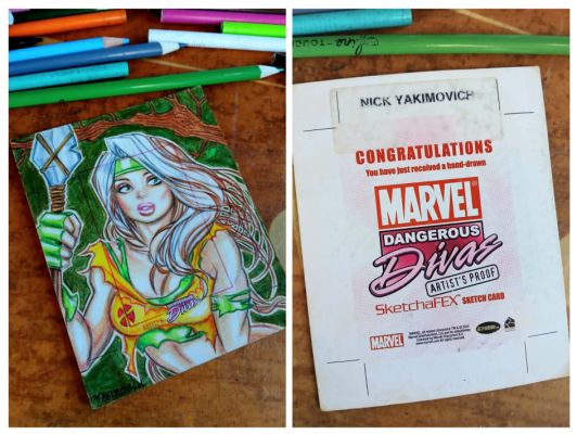 Nick Yakimovich | Rogue Savage Land Marvel Dangerous Divas Artist Proof Sketch Card | Raremarq (Buy It Now)