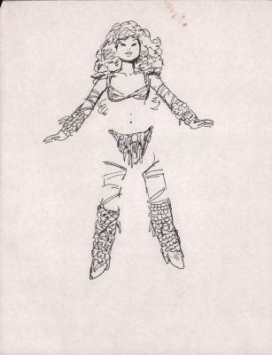 Frank Thorne | Ghita Cast Design Sketch - Ghita’s Sidekick | Anthony’s Comic Book Art