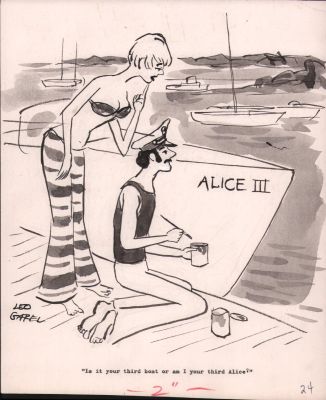 Leo Garel | Boat Naming Gag Art - Signed | Anthony’s Comic Book Art