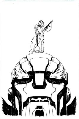 Dave Johnson - Ultimate Comics X-Men #18 Cover (Kitty Pryde & Stryker Nimrod Sentinel!) 2012