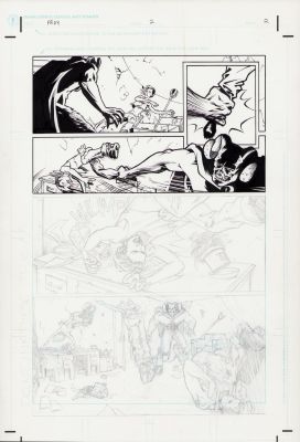 Karl Moline | Fray #2 Pg.2 - Interior Page - Half Pencil - 1996 | Anthony’s Comic Book Art