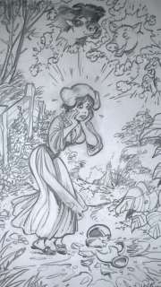 Walthéry, François - Dessin original au crayon - La laitière et le pot au lait - (1999) | Catawiki