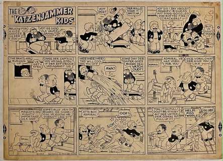 Katzenjammer Kids Original Sunday Page Comic Art, Doc Winner 1956