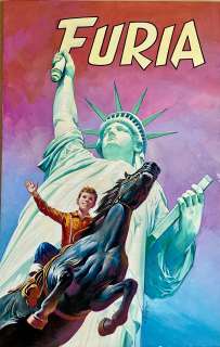 SECONDO BUSETT - Original cover for Furia. Cm. 23x36,5. Gouache. Signed. Mint. Code 1719.