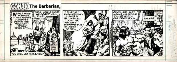 Ernie Chan | Conan the Barbarian Daily Comic Strip (Conan in 3 of 3 Panels!) 6-2-1979 | Romitaman