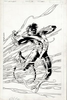 Al Milgrom, Dave Ross | Excalibur #31 Cover (Huge Nightcrawler Taking Up Entire Cover!) 1990 | Romitaman
