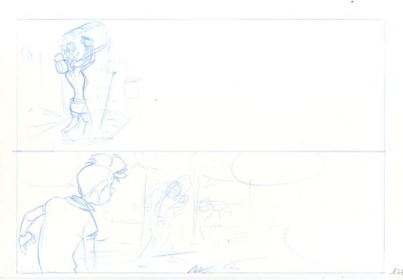 José Luis Munuera | Spirou et Fantasio - L’Homme qui ne voulait pas mourir (T.48) - Crayonné original, strip inédit | Daniel Maghen