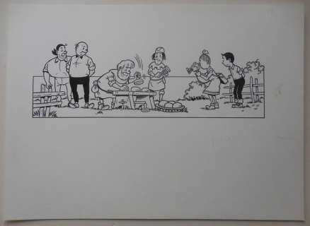 Studio Vandersteen - Originele tekening - Suske en Wiske - De blijde broodeters - (1982) | Catawiki