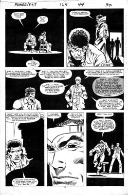 Mark Bright | Bright, Mark - Marvel / Powerman & Iron Fist #125 Pg 37, Pm Mourns Death of Iron Fist, Final Issue | Cool Lines Art