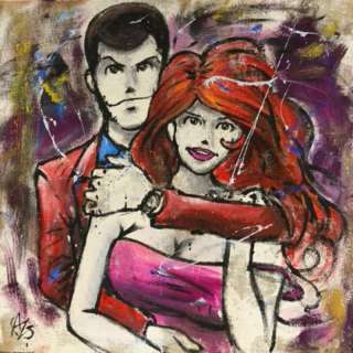 Davide Zanella – Lupin e Fujiko abbraccio | Marco Lucchetti Art Gallery