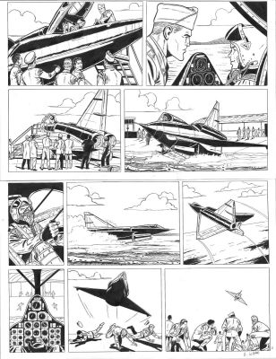 Le Bras Andrã© | Planche originale 9 BUCK DANNY (classic) tome 7 - Sea Dart - | Galerie Napoléon