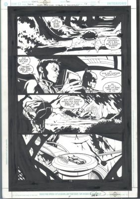 Pete Woods Andrew Pepoy | Excellent Pete Woods Batman Page - Batman And Robin in the Batmobile Issue Robin # 116 Page 15 | Koch Comic Art