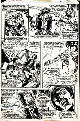 Howard Chaykin, Tom Palmer | Star Wars #9 P 30 (Han Solo & Jaxxon Battle! 1St New Story Arc ’Eight For Aduba-3’) 1977 | Romitaman