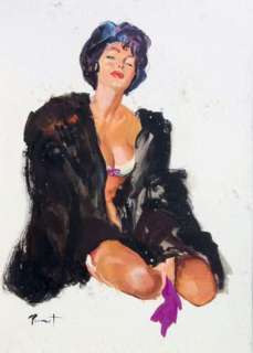 Pierre-Laurent BRENOT . Â« Intimité Â». Pin-up. Gouache couleurs sur pa | Tessier Sarrou