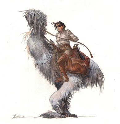 SOKAL Benoît - SYBERIA Illustration iconique de Kate Walker chevauchant une autruche des neiges