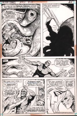 John Calnan | Action Comics #418 P.25 - Metamorpho Vs Giant Squid - 1972 | Anthony’s Comic Book Art