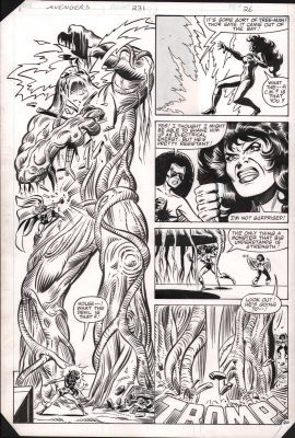 Al Milgrom, Joe Sinnott | Avengers #231 P.26 - She-Hulk & Monica Rambeau Vs the Plant-Man - 1983 | Anthony’s Comic Book Art