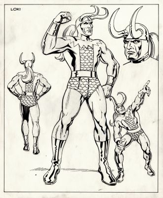 Jack Kirby | Loki 4 Image Large Style Guide Pinup For Proposed Thor Animation Series (1980) | Romitaman