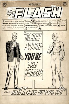 Carmine Infantino, Joe Giella - The Flash #136 P 1 Full Splash (2 Large Images of the Flash & Barry Allen Side By Side!) Large Art - 1962