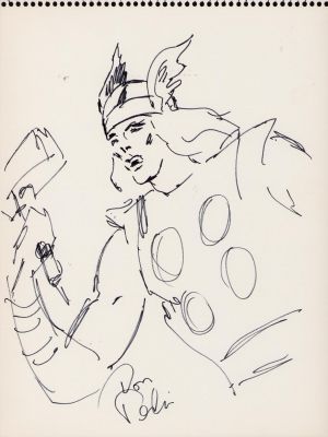 Don Perlin | Thor Ink Art Commission - 1971 Signed W/Coa From Nycc | Anthony’s Comic Book Art