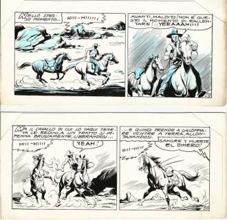 Tex s. Gila n. 3 - Gamba, Francesco - 2x strisce originali - (1957) | Catawiki