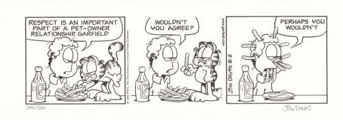 Jim Davis signed comic strip art | Piece of the Past