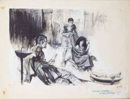 Follet, René (Ne En 1931) | "Cléopâtre", illustration originale au lavis, parue dans… | Stanley’s Auction