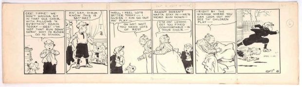 Cap Stubbs and Tippie Original Ink Daily Comic Strip Art Signed and Drawn by Edwina Dumm AM18 | Charles Scott Gallery
