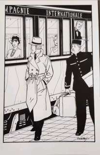 Berthet, Philippe - Dessin original - Le train | Catawiki