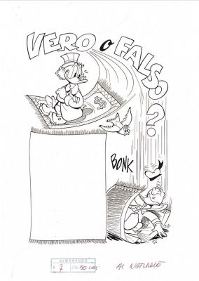 Giancarlo Gatti | Lot 23 - Illustrazione originale - Paperino e Paperone | Finarte