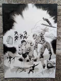 Spider-Man Vs Hulk - Jean Yves Mitton - 1000$ | ComicArtFans Classifieds