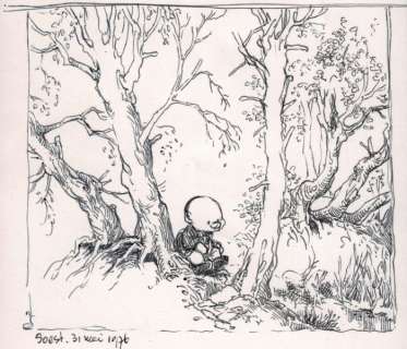 Dulieu, Jean (Oort, Jan van) - Originele tekening - Paulus de Boskabouter - Genieten aan een Bosven - (1976) | Catawiki