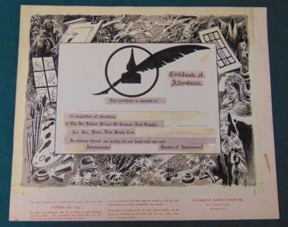 Joe Kubert School Certificate Original Art. | Weiss Auctions