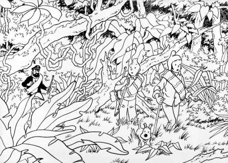 Hergé | Tintin et Milou, illustration Ã  l’encre de Chine … | Banque Dessinée