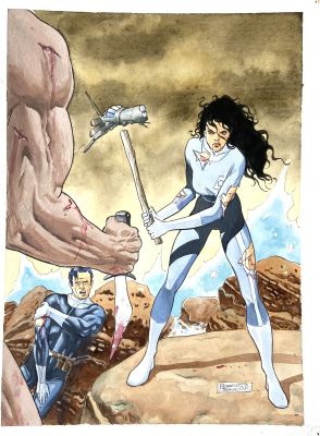 Roberto de Angelis | Original cover for Agenzia Alfa. Cm. 23,5x31,5. Signed. Mint. Code 2089. | Segni e Disegni