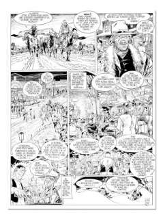 Giraud, Jean | Bluererry - "La longue marche" encre de chine pour la planche | Coutau Bégarie