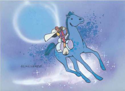 Jean-Claude Mézières | LE CAVALIER DU CIEL - LE GRAND AUTRE Gouache, aéro, | Aponem