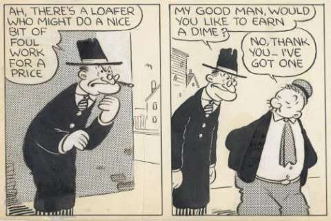 152: Segar Popeye daily 4/9/36 original comic art | Russ Cochran