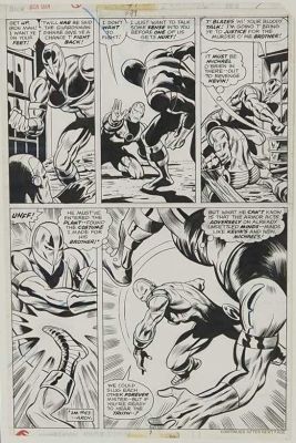 Lot 82 - George Tuska - The Invincible Iron Man #97, Page 7, “Showdown with the Guardsman!” (1977) | Oberon Auctions