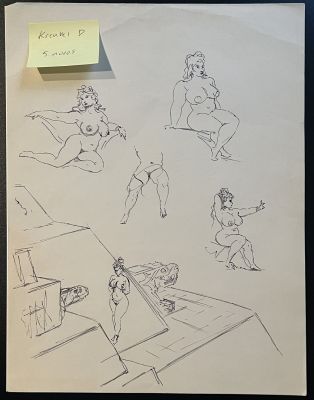 Roy Krenkel | Roy Krenkel - 5 Zaftig Nudes | ComicArtFans Classifieds