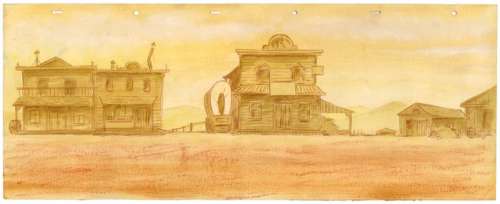 Belvision - Preliminary Background - Lucky Luke - Daisy Town - (1971) | Catawiki