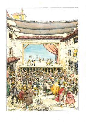 Antonio Hernandez Palacios | Corral de Comedias de Almagro. Original Painting. | ComicArtFans Classifieds