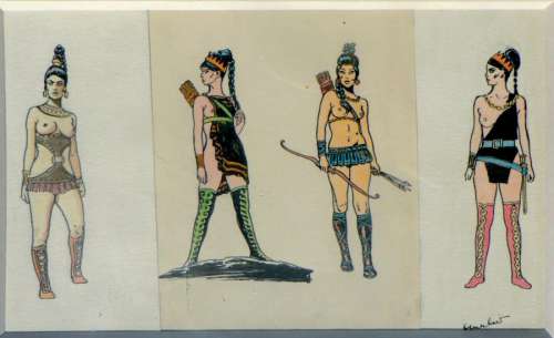 Cuvelier Paul (1923 - 1978) | CUVELIER Paul Â« Amazone Â». Gouache en couleurs. Format 28 x… | Tessier Sarrou