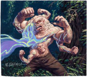 "MAGIC THE GATHERING - CLUTCH OF UNDEATH" CARD ORIGINAL ART BY GREG HILDEBRANDT. | Hake’s